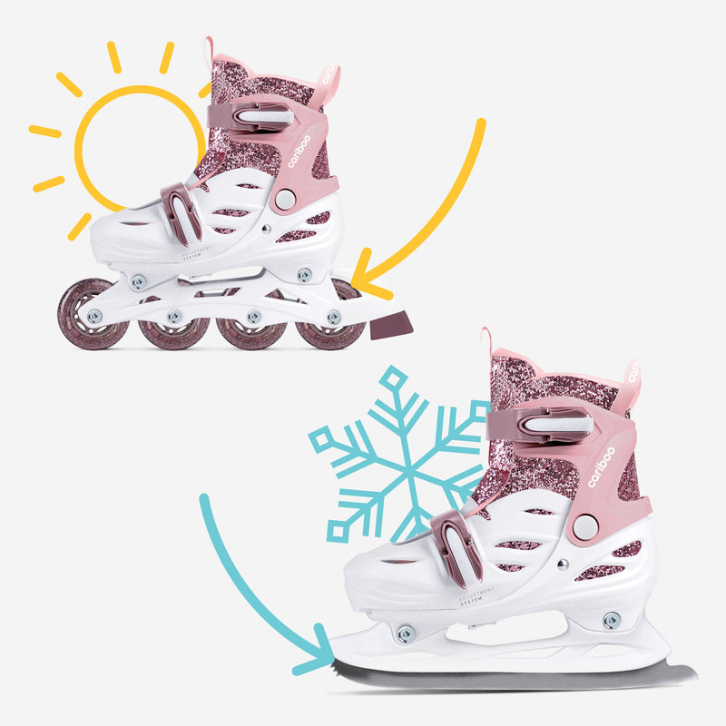 Inline skates and ice skates in one boot!