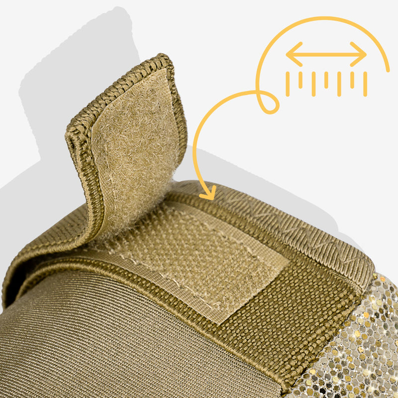 Dual Velcro straps stabilize the pads and adjust as your child grows.