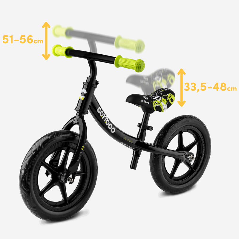 Height-adjustable handlebar and saddle.