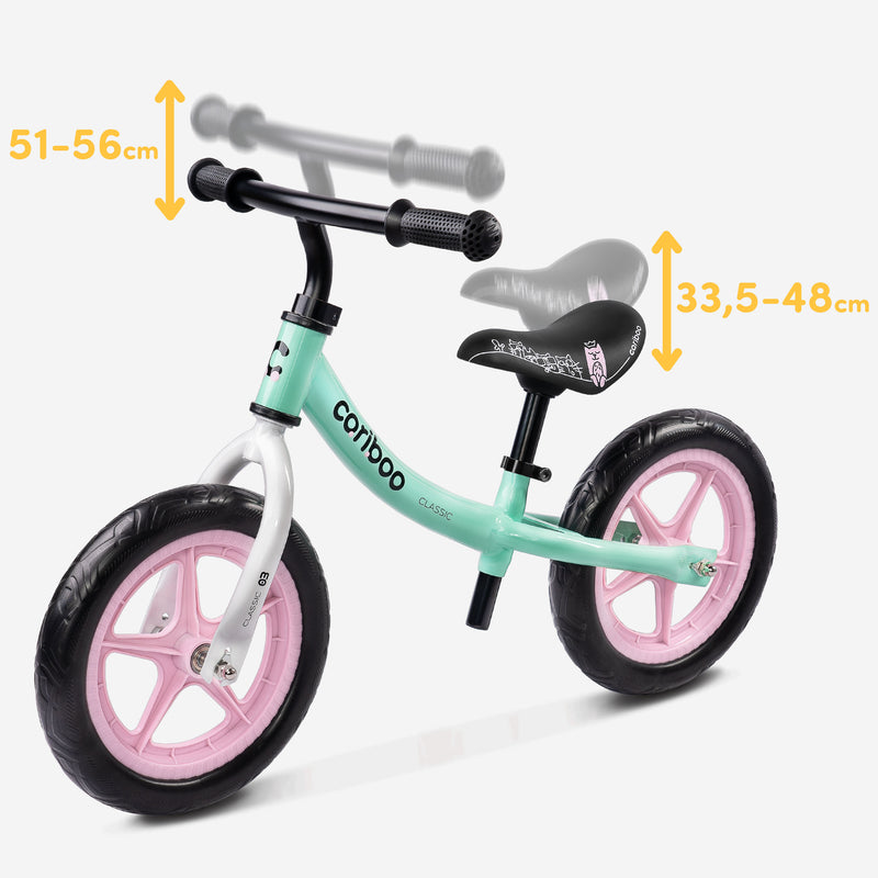 Height-adjustable handlebar and saddle.