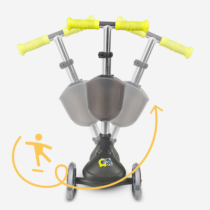 Lean-to-steer system with an optional steering lock.