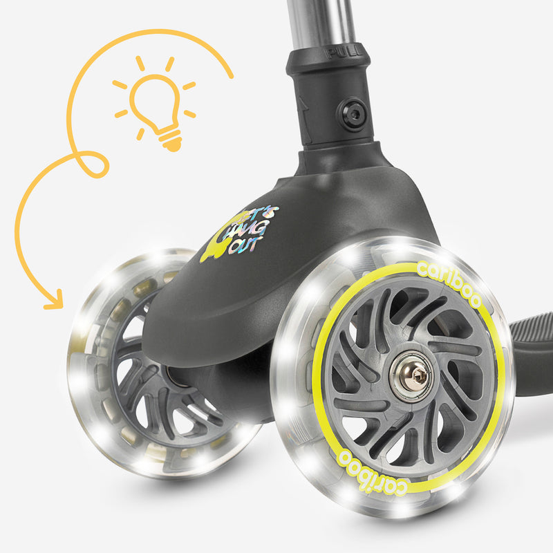 Battery-free LED wheels that light up while riding.