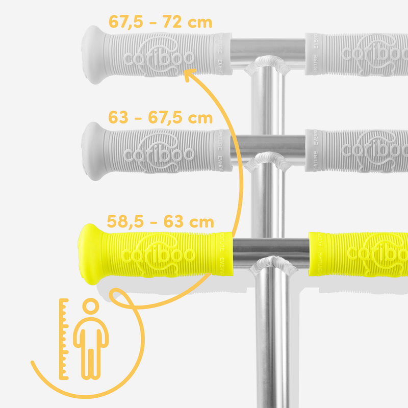 Height-adjustable handlebar for a perfect fit to your child's height.