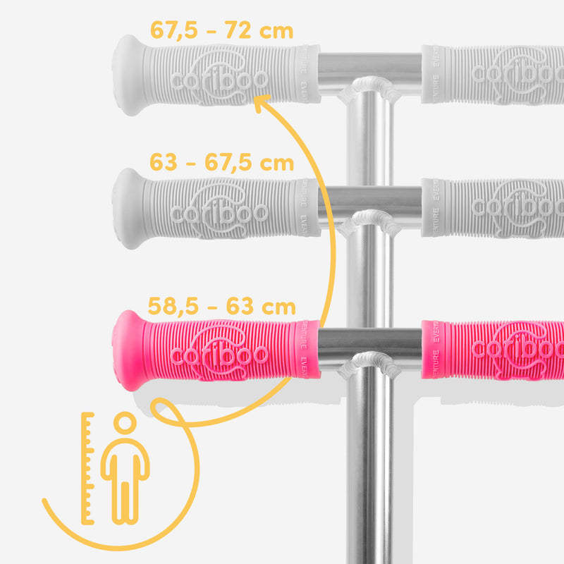 Height-adjustable handlebar for a perfect fit to your child's height.