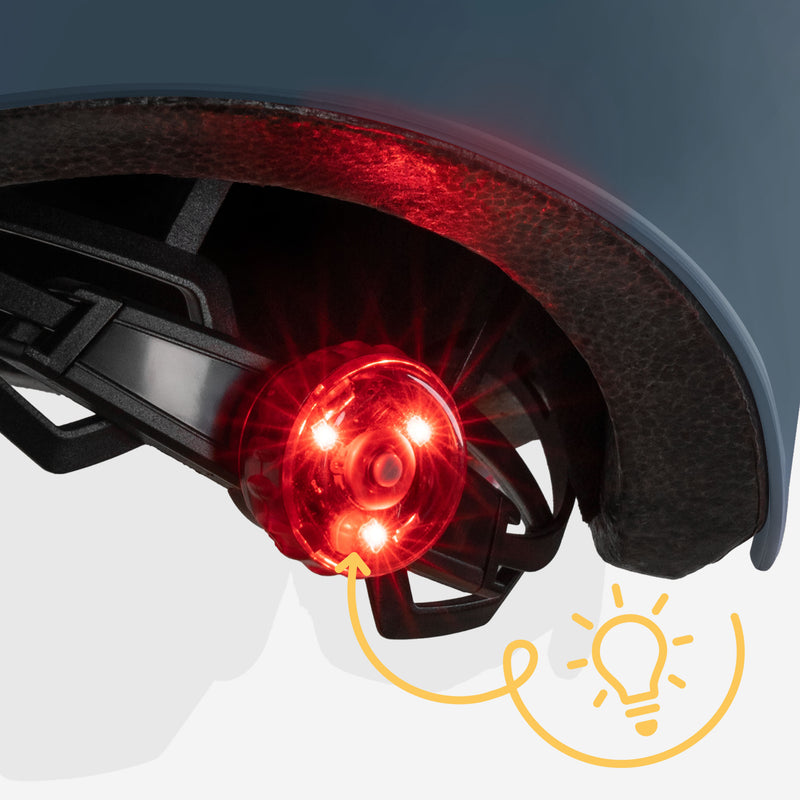 Built-in LED light integrated into the helmet structure.
