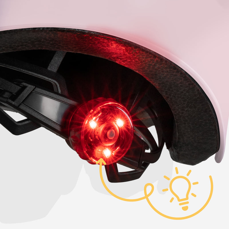 Built-in LED light integrated into the helmet structure.