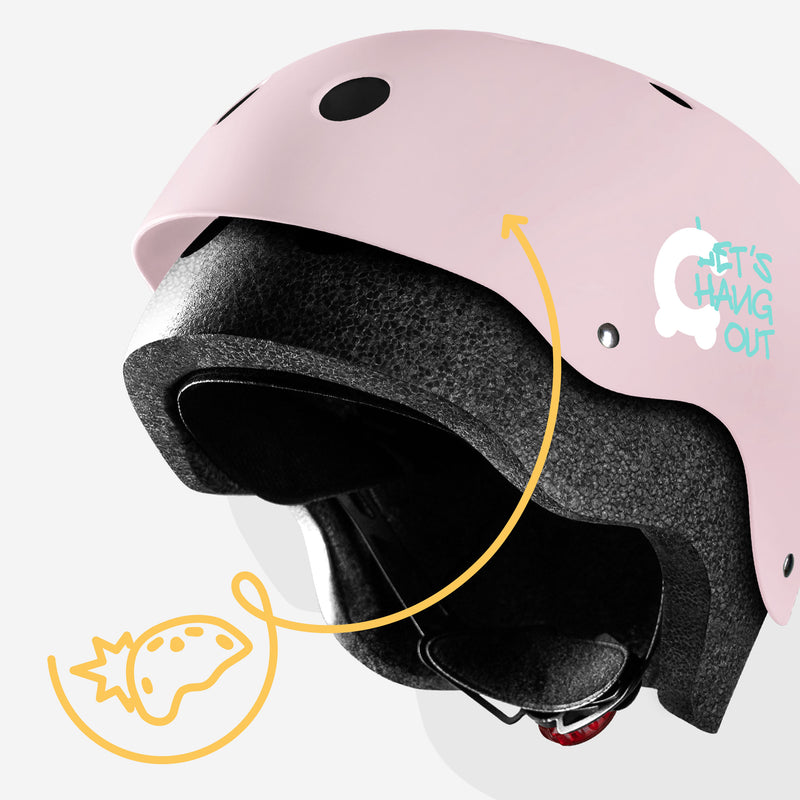 Durable ABS outer shell with an impact-absorbing EPS core.