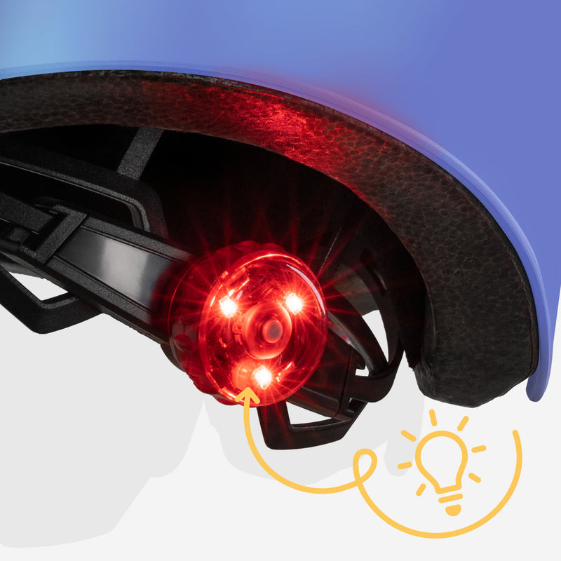 Built-in LED light integrated into the helmet structure.
