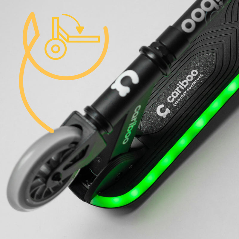 One-motion folding system – intuitive for both kids and adults