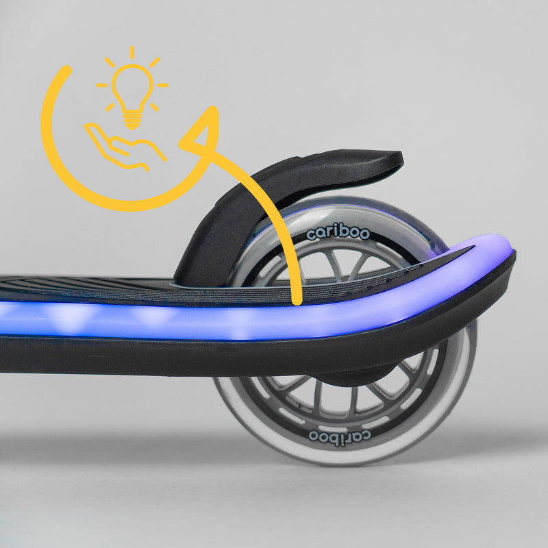 The motion sensor will turn off the scooter's lights within a few minutes after play time ends.