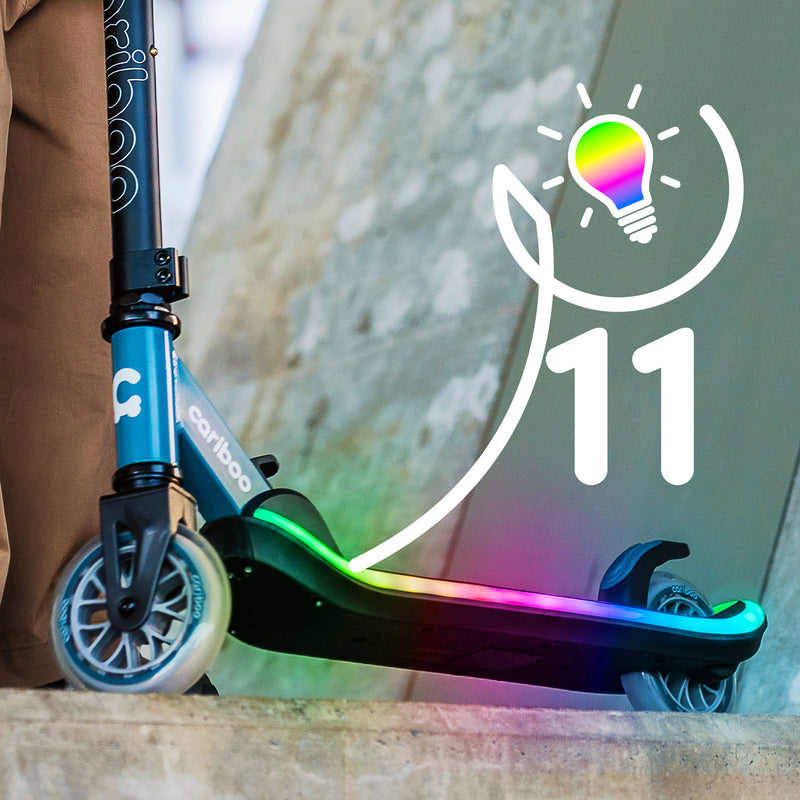 11 modes d’éclairage : 6 monochromes et 5 multicolores.