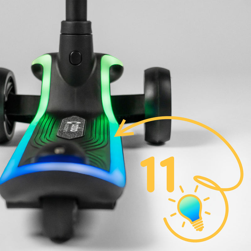 11 light modes: 6 single-color and 5 multicolor.
