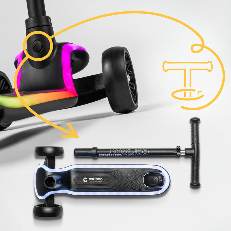 Detachable handlebar for easy transport and storage. 