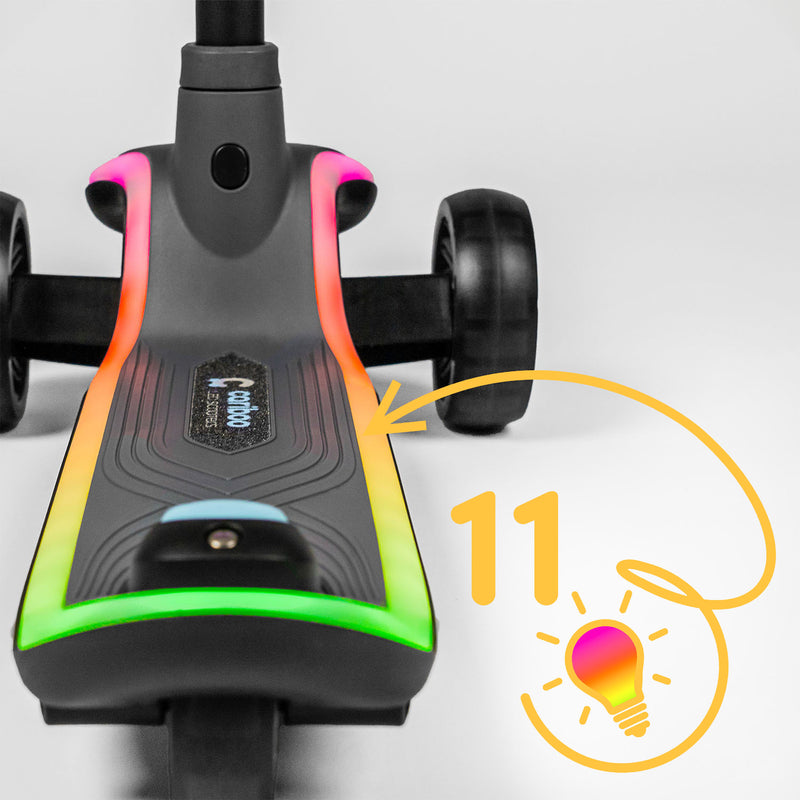 11 light modes: 6 single-color and 5 multicolor.
