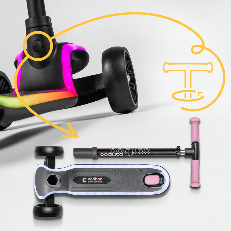 Detachable handlebar for easy transport and storage. 